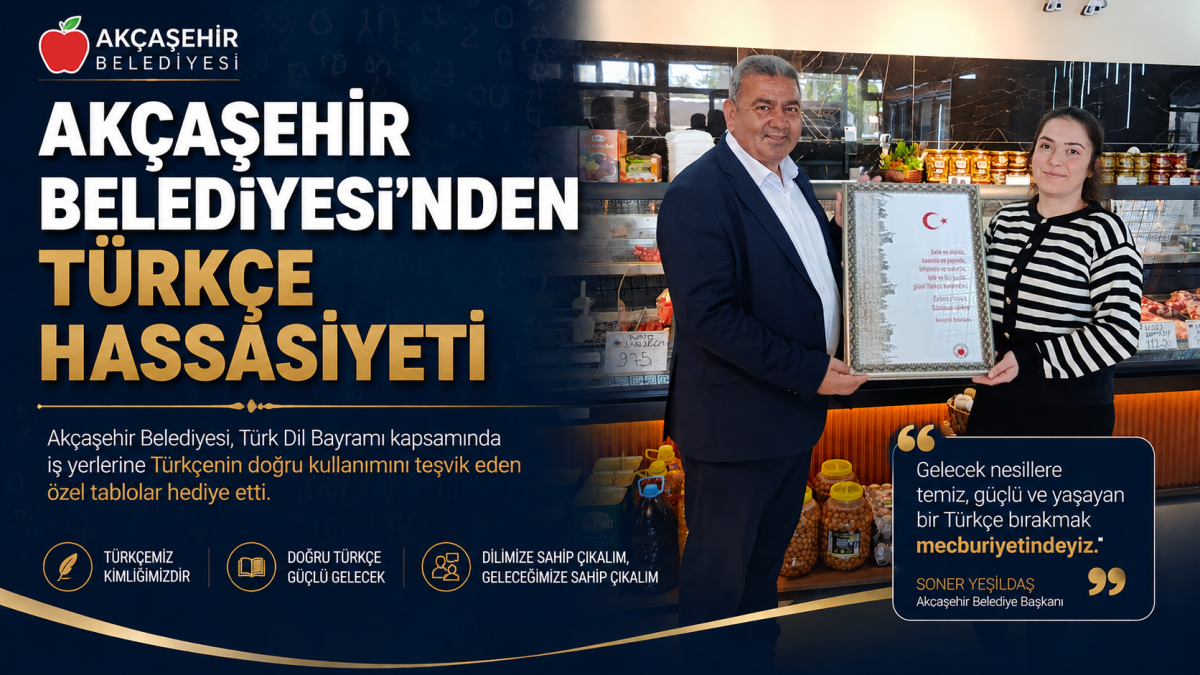 Akçaşehir Belediyesi’nden Türkçe Hassasiyeti