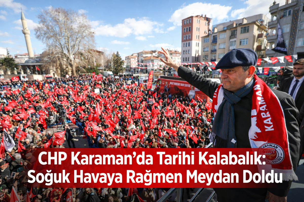 CHP Karaman’da Tarihi Kalabalık: Soğuk Havaya Rağmen Meydan Doldu