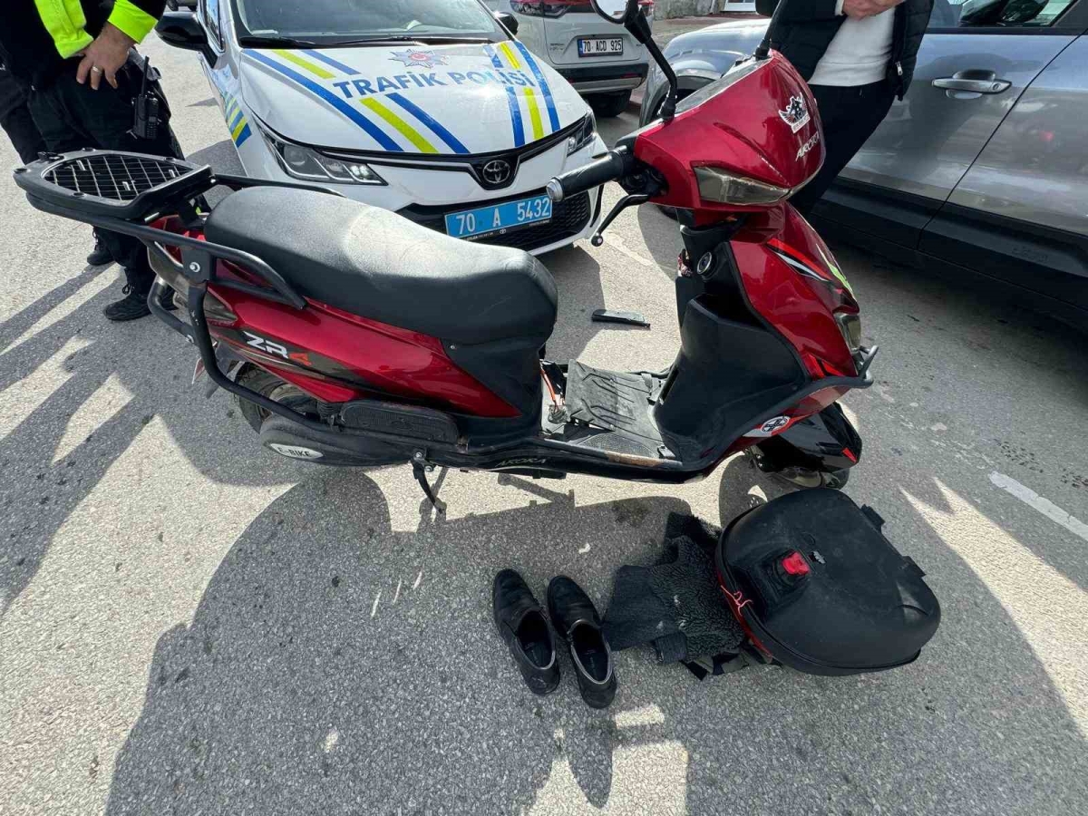 Karaman’da otomobil ile elektrikli bisiklet çarpıştı: 2 yaralı
