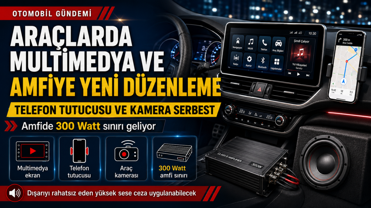 Araçlarda Multimedya Ekran ve Amfi İçin Yeni Düzenleme Hazırlandı